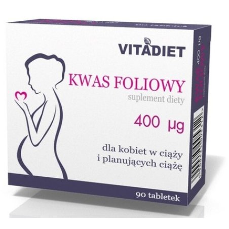 Vitadiet Folic Acid 400mcg 90 Tablets for Pregnant Women
