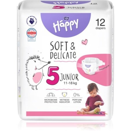 BELLA Baby Happy Soft&Delicate Size 5 Junior Disposable Diaper - 11-18 kg, 12 pcs