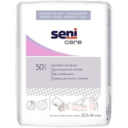 Seni Care Wash Mitt Disposable Gloves Deluxe with Film