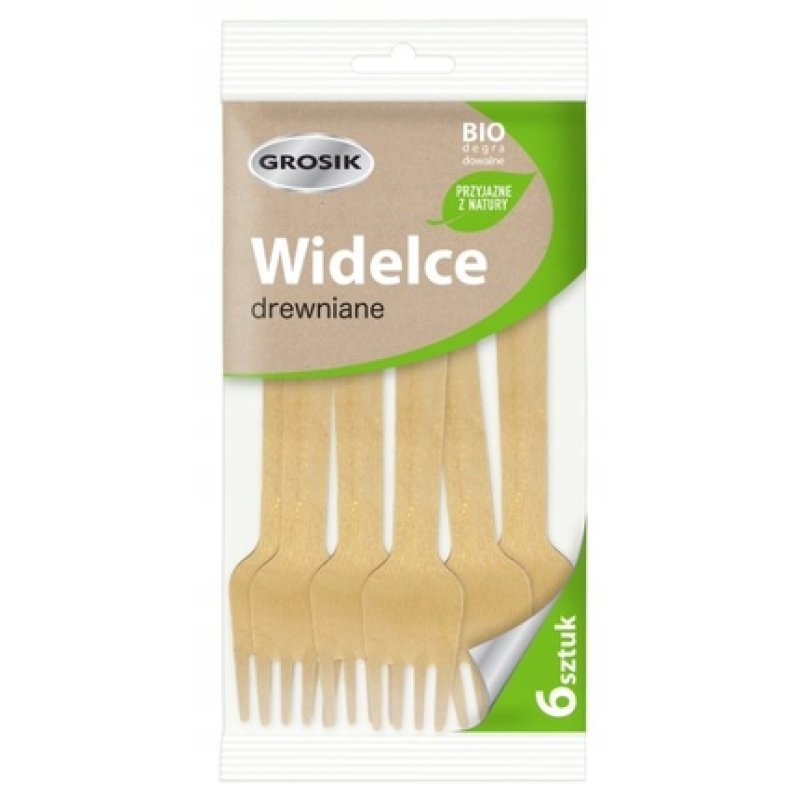 Jan Niezbedny Wooden Disposable Forks 6 Pieces