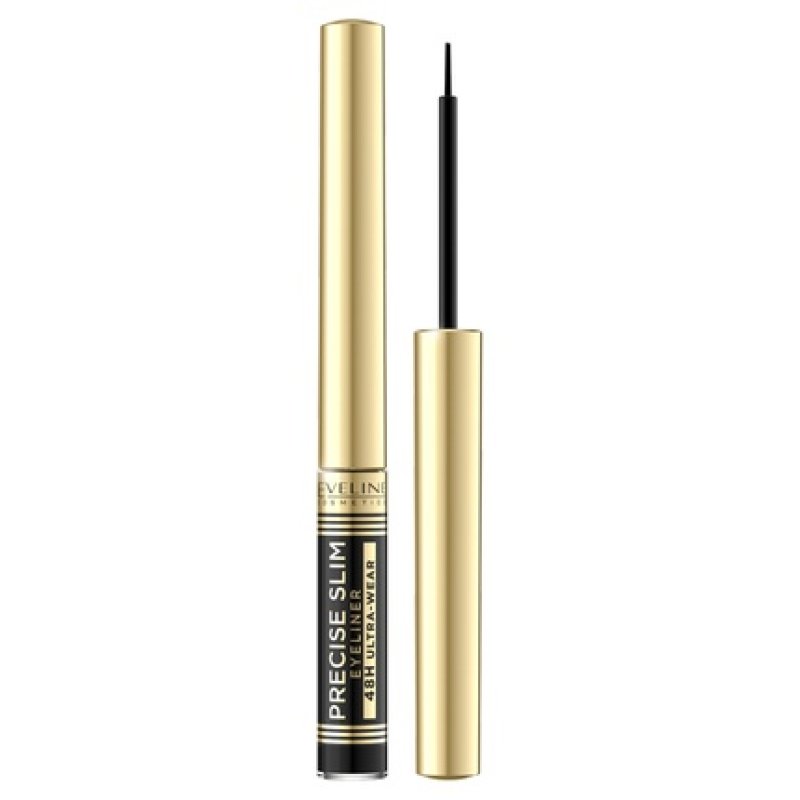 Eveline Precise Slim Long-Lasting Eyeliner In Ink Bottle Vinyl Black 2.8ml