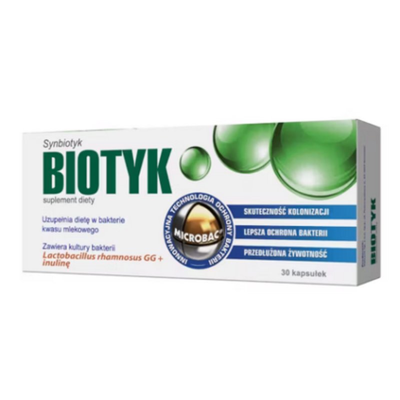 BIOTYK Digestive Intestinal Lactic Acid Bacteria Inulin Prebiotic 30 Capsules