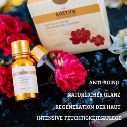 Sattva Rose Gold Face Oil Serum with Rose Oil and 23K Gold for Elasticity and Smoothing 15ml