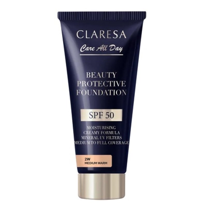 Claresa Beauty Protective Foundation Moisturizing Foundation With Spf50 2w Medium Warm 30ml