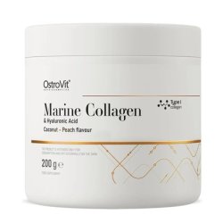 Ostrovit Marine Collagen Hyaluronic Acid Vitamin C Dietary Supplement Coconut And Peach 200g