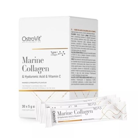 Ostrovit Marine Collagen Hyaluronic Acid Vitamin C Dietary Supplement Mango With Pineapple 30x5g