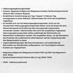 Magnesium Chelate with Vitamin B6 for Nervous System and Healthy Muscles and Bones