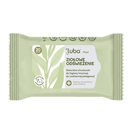 Luba_Med Herbal Natural Refreshing Intimate Hygiene Wipes - 20 Pieces