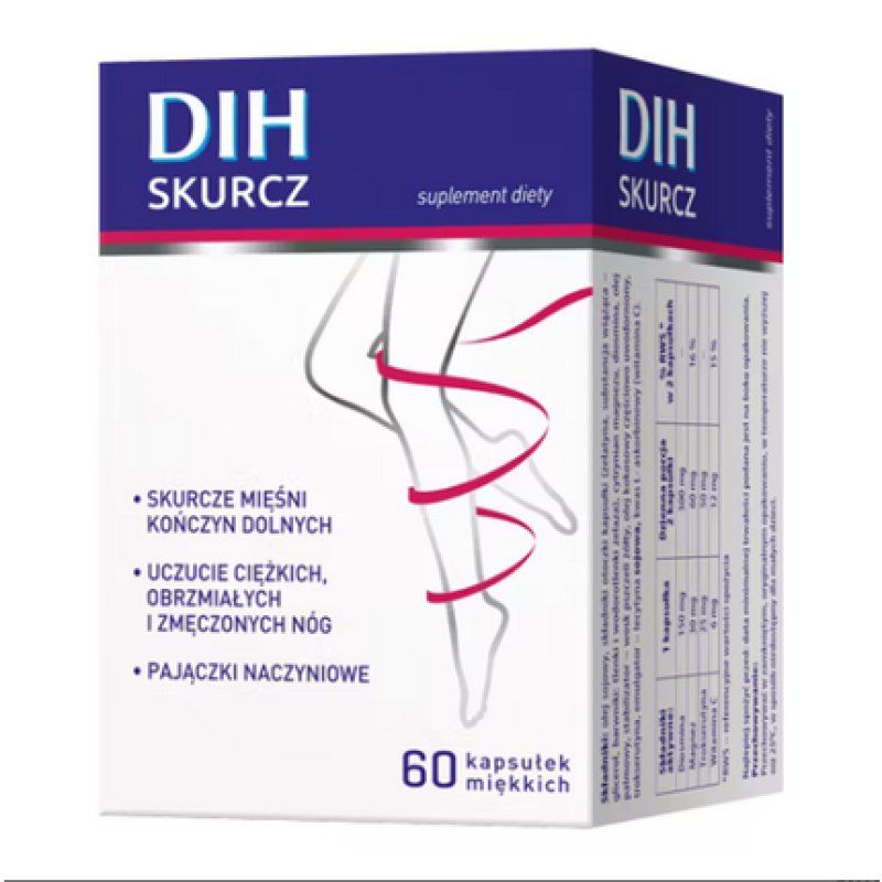 DIH SKURCZ 60 Capsules Diosmin Magnesium Muscles Heart Cramps