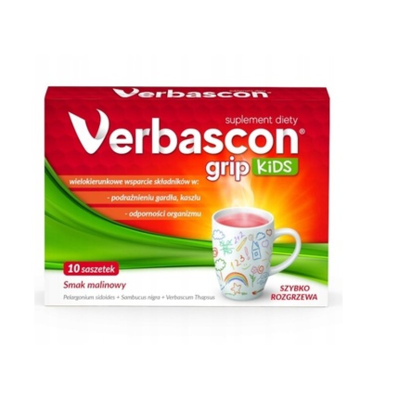 Verbascon Grip For Kids - Natural Cold & Flu Relief, 10 Sachets
