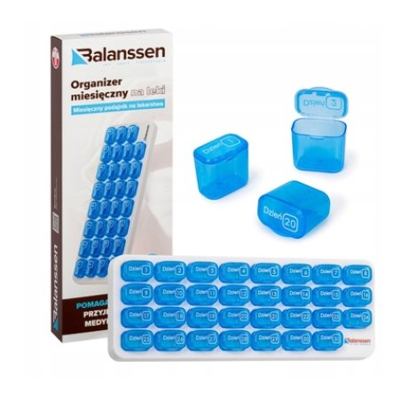 Balanssen Monthly Pill Organizer With 31 Compartments - One Piece Medical Device