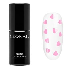 Neonail UV Nail Polish 7.2ml - Self Love Era - Clear with Pink Hearts