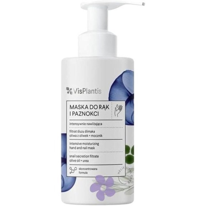 VIS PLANTIS Moisturising Hand and Nail Mask with Snail Slime, Olive Oil, and Urea 135ml