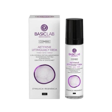 Basiclab Active Lifting Night Cream For Face, Neck, And Decollete, 50 Ml