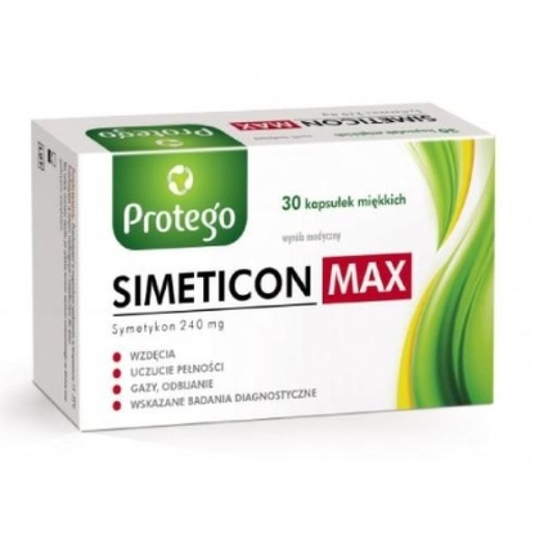 Protego Simeticon Max Capsules - Gas Relief Supplement, 30 Count