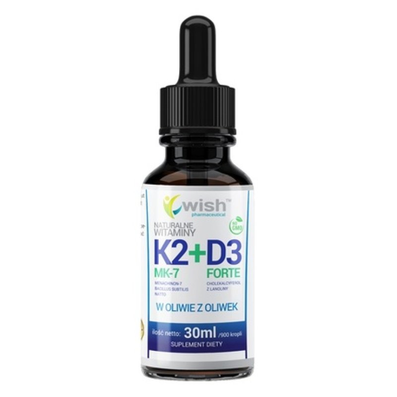 Wish Pharmaceutical Vitamin K2 Mk-7 D3 Forte Drops Dietary Supplement 30ml