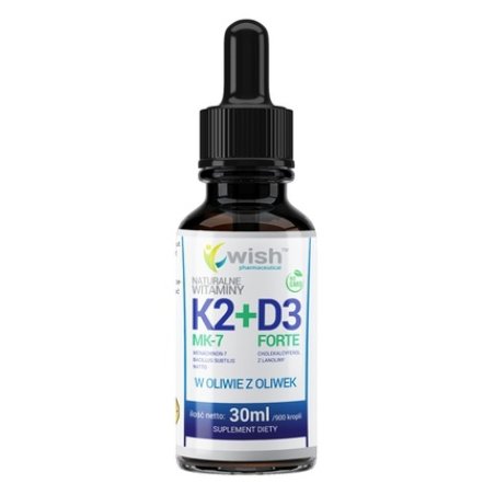 Wish Pharmaceutical Vitamin K2 Mk-7 D3 Forte Drops Dietary Supplement 30ml