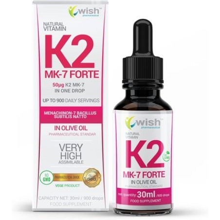 Wish Pharmaceuticals Vitamin K2 Mk-7 Forte 30ml in Olive Oil