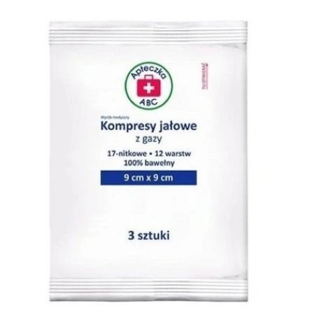 Abc First Aid Kit Sterile Gauze Swabs - 17-Threaded, 12 Layers, 9x9 Cm, 3 Items