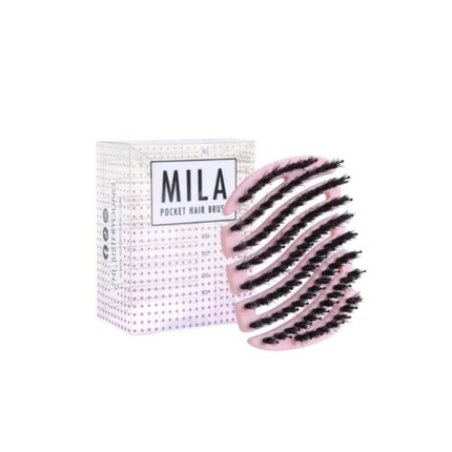 Sister Young Mini Hairbrush with Natural Boar Bristles - Pink
