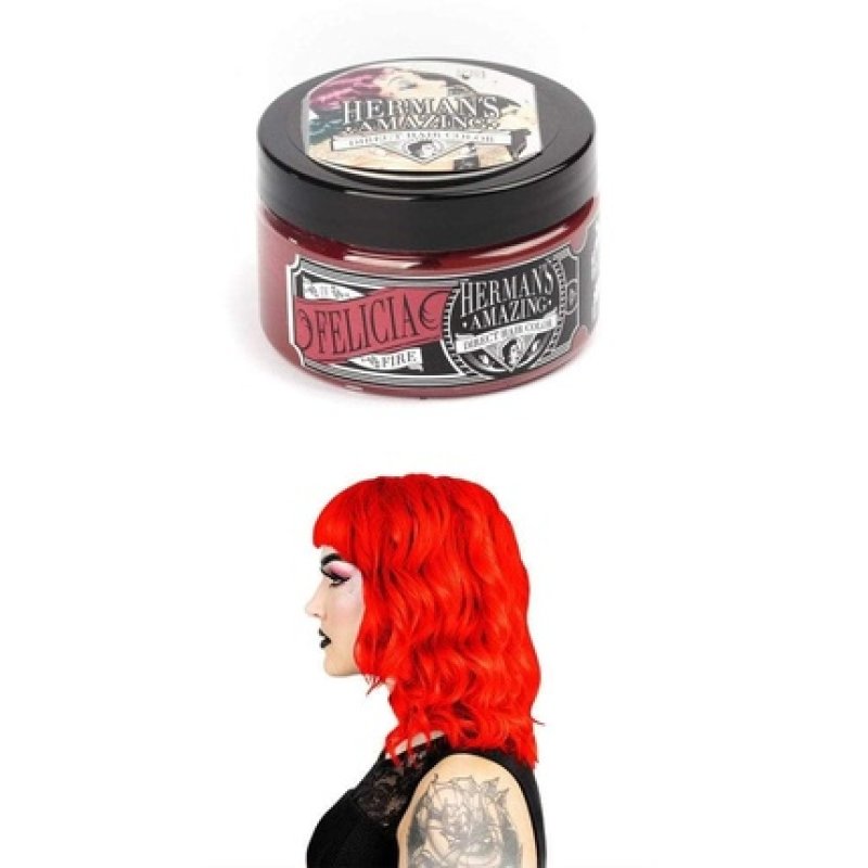 Herman's Amazing Direct Hair Color Semi-Permanent Hair Dye Felicia Fire Red