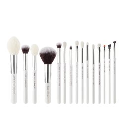 Jessup 15pcs White/Silver Mix Hair Brush Set