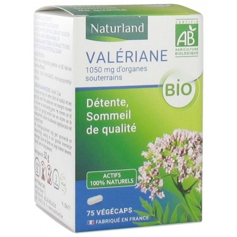 Naturland Valerian Organic Dietary Supplement 75 Vegecaps