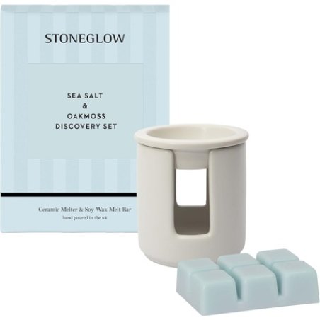 Stoneglow Modern Classics Collection Sea Salt & Oakmoss Ceramic White Wax