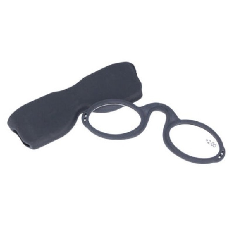 Compact Pince-Nez Emergency Reading Glasses in Black