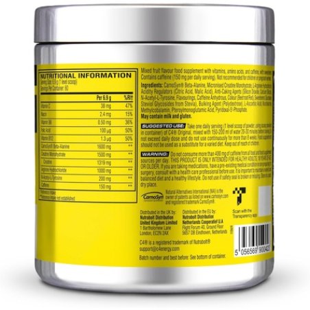 C4 Original Beta Alanine Sports Nutrition Bulk Pre Workout Powder for Men