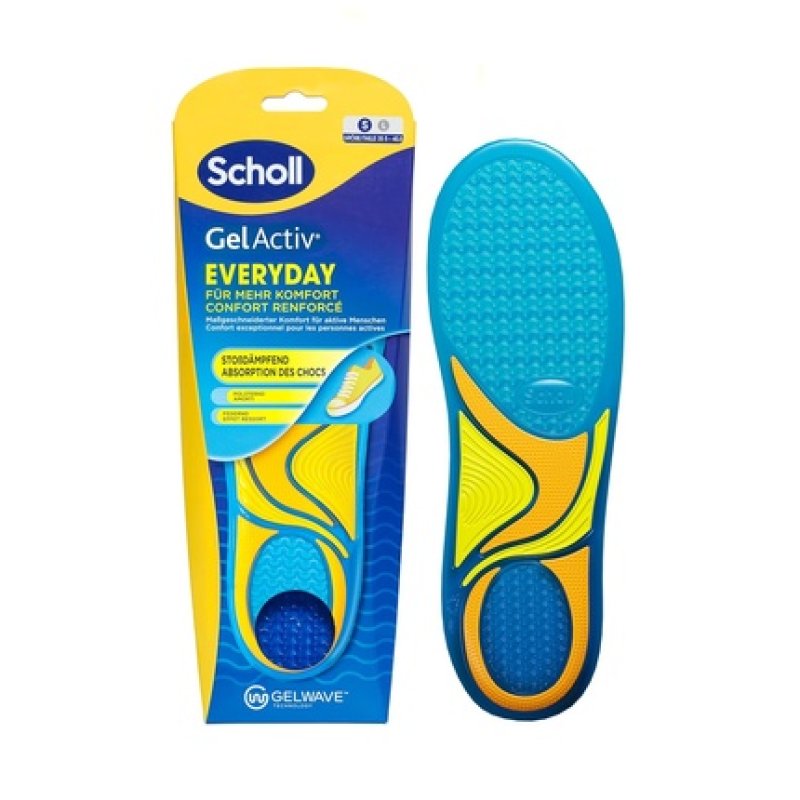 Scholl GelActiv Everyday Insoles for Women Memory Foam Cushioning and GelWave Technology Size 35.5-40.5