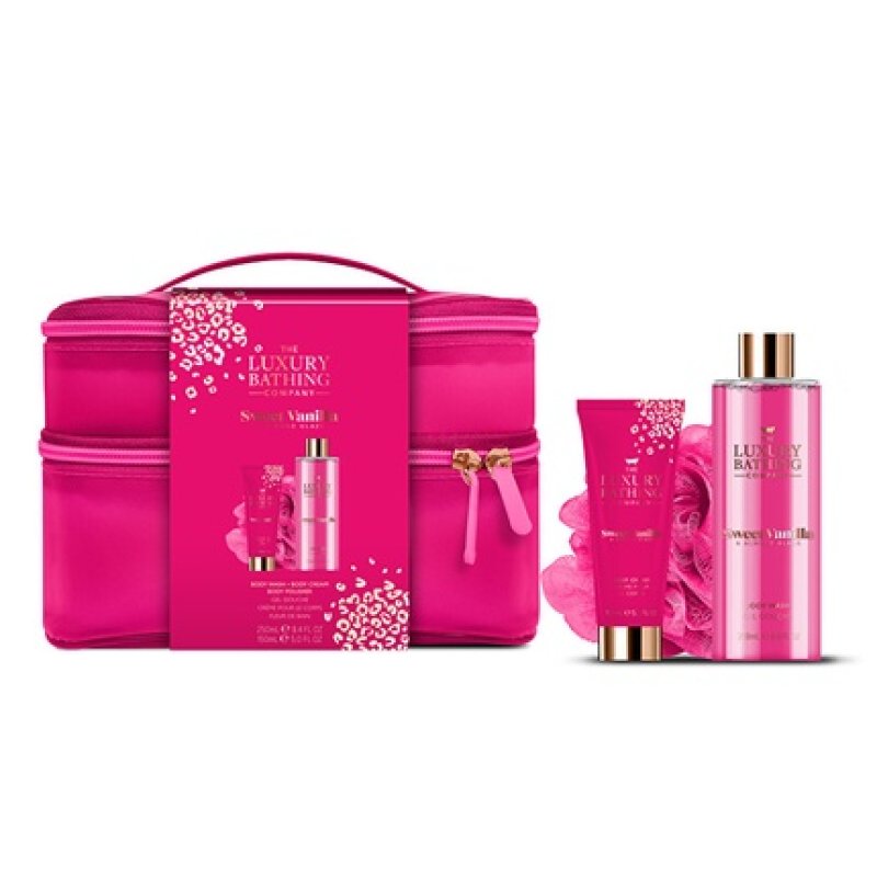 Grace Cole Body Care Gift Set In A Cosmetic Bag Vanilla Almond - 3 Pieces