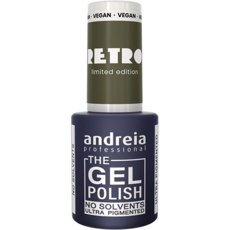 Andreia Professional The Gel Polish Solvent Free Gel RETRO Limited Collection Colour RT4 Elegant Olive Green