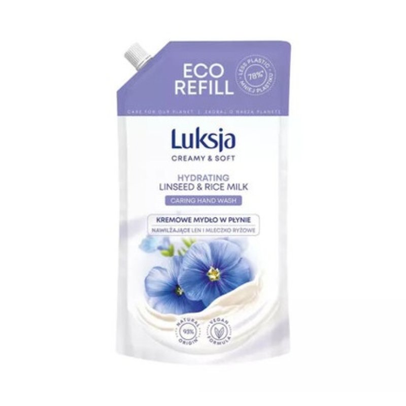 LUKSJA Creamy & Soft Liquid Soap with Flax Rice Milk Refill 900ml