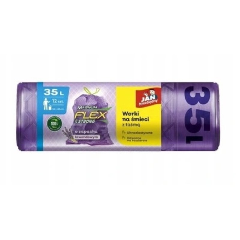 Ecogreen Bio-Degradable Tie-Handle Trash Bags - 35 Liters, Pack Of 12