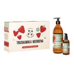Mydlarnia Cztery Szpaki Strawberry And Verbena Massage Oil Set - 100ml Oil 500ml Liquid Soap