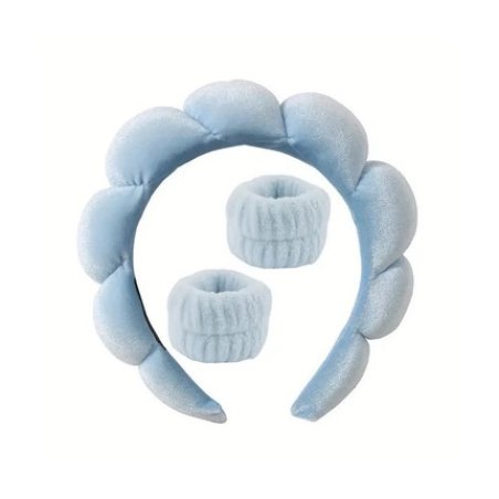 Ecarla Head And Wrist Bands Made Of Microfiber Blue O536n