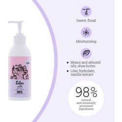 YOPE Natural Body Lotion Vanilla Extract Lilac Hydrolate Manoi and Almond Oil Shea Butter Dry Skin Moisturizing 98%