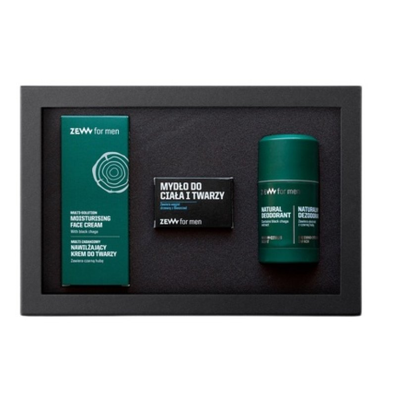 Zew For Men Moisturizing Cream Set For Everyone - 80ml Cream, 85ml Soap, 80ml Deodorant