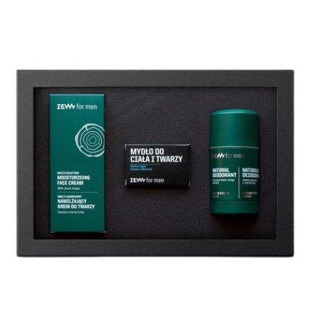 Zew For Men Moisturizing Cream Set For Everyone - 80ml Cream, 85ml Soap, 80ml Deodorant