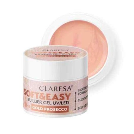 Claresa SOFT&EASY Builder Gel UV/LED for Nails Gold Prosecco 90g