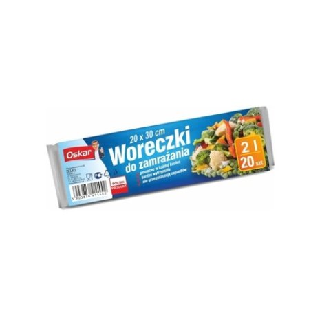 Oskar Large Capacity Resealable Freezer Bags 20-Pack - 2 Liters