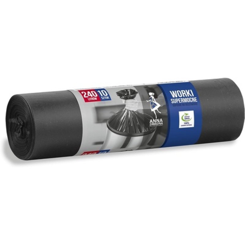 ANNA ZARADNA ST-AZ-013906 Rubbish Bags Tear-Resistant Super Strong 240L Black