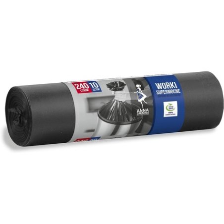 ANNA ZARADNA ST-AZ-013906 Rubbish Bags Tear-Resistant Super Strong 240L Black