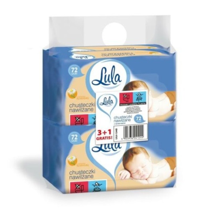 Lula Wet Wipes With Chamomile 72 Pieces 3 1 Free