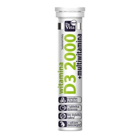 Dr Vita Vitamin D3 2000 Dietary Supplement - 20 Effervescent Tablets