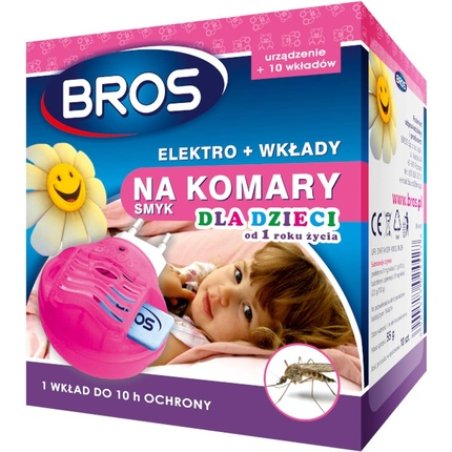 Bros Electric Mosquito Repellent Device with 10 Cartridges for Children from 1 Year