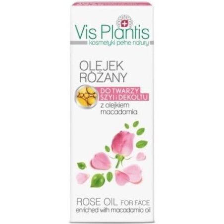 VIS PLANTIS Anti-Aging Rose Oil and Macadamia Oil for Face, Neck, and Décolletage 30ml