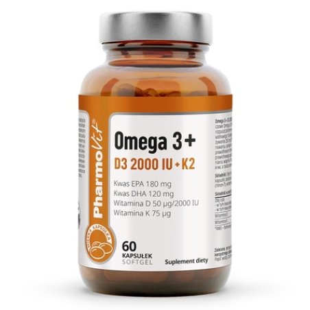 Pharmovit Omega 3 D3 2000 Iu K2 Dietary Supplement 60 Capsules