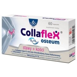 Collaflex Osteum 60 Capsules Collagen Type II Hyaluronic Acid Vitamin C D Riboflavin
